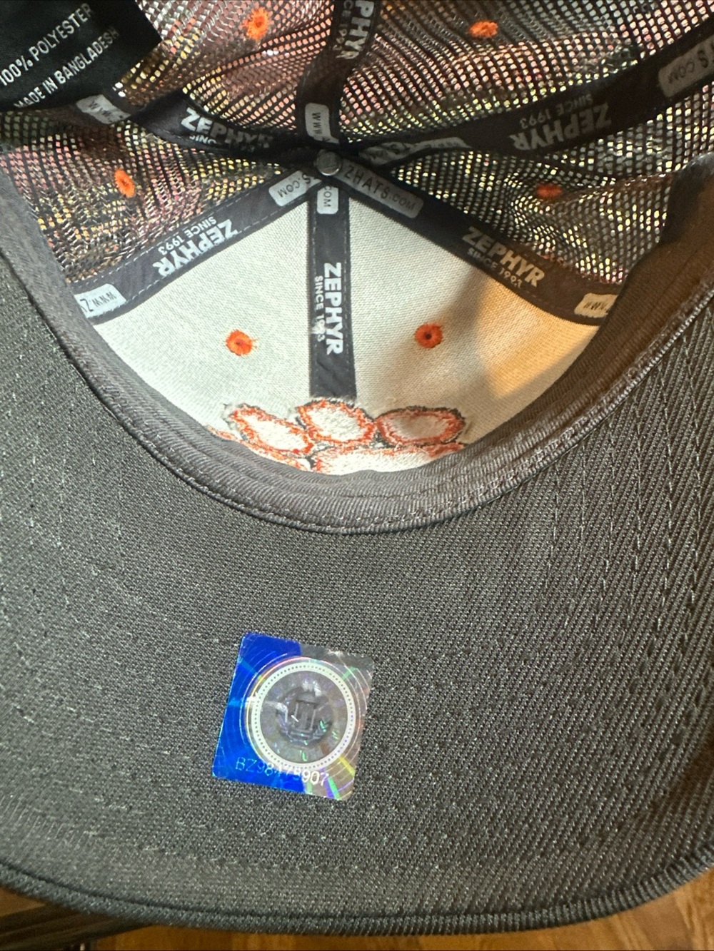 Clemson University Tigers Trucker Hat Snapback Orange Mesh Cap Paw Logo Zephyr - Picture 5 of 5